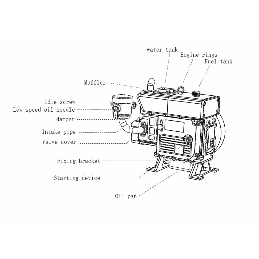 CISON L100 3.5cc Mini Evaporative Cooled Single-cylinder 4-stroke Gasoline Engine Internal Combustion Engine Model - Speed Up to 8000rpm