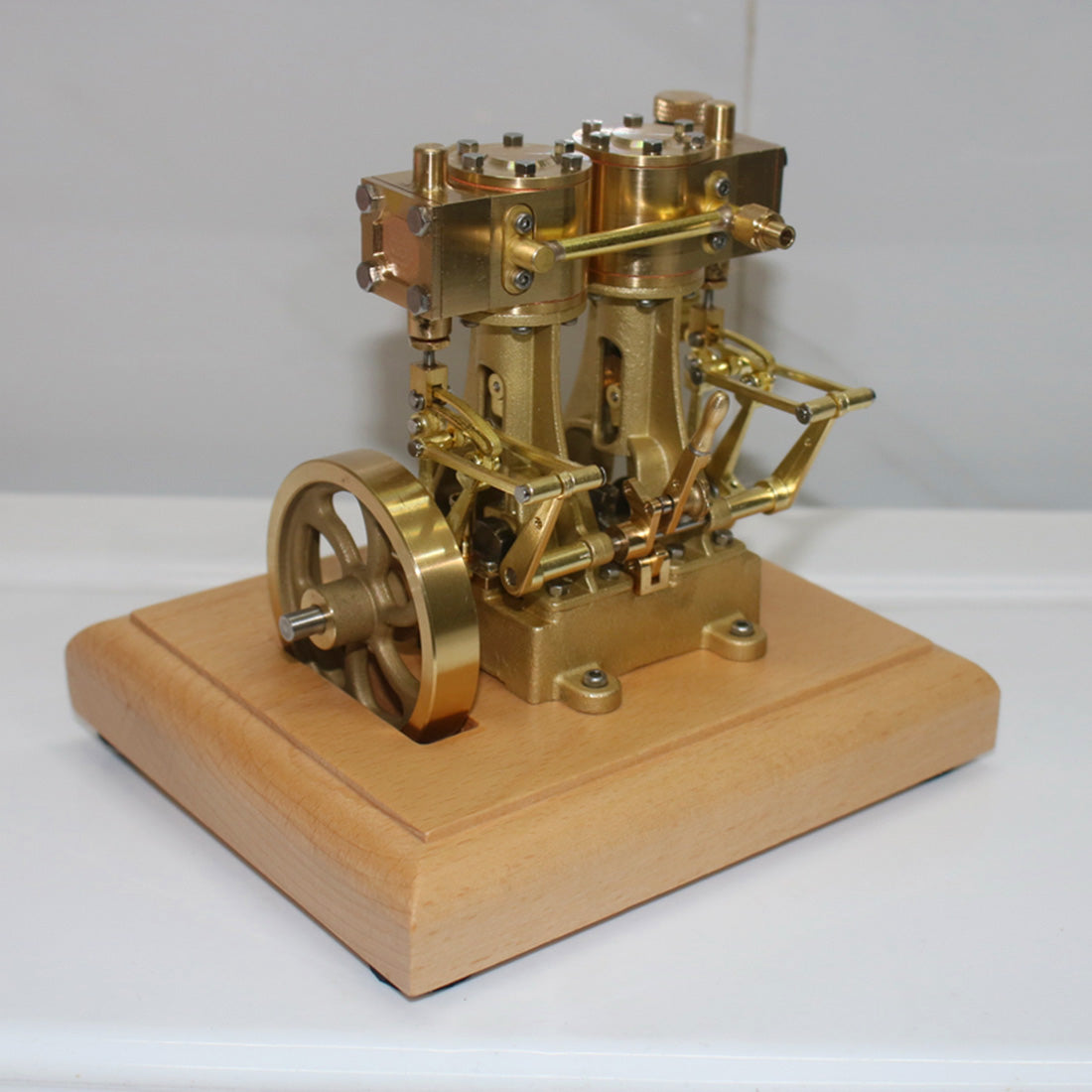 M30B 3.7CC Mini Retro Vertical Double-cylinder Reciprocating Double-acting Steam Engine Model Toys