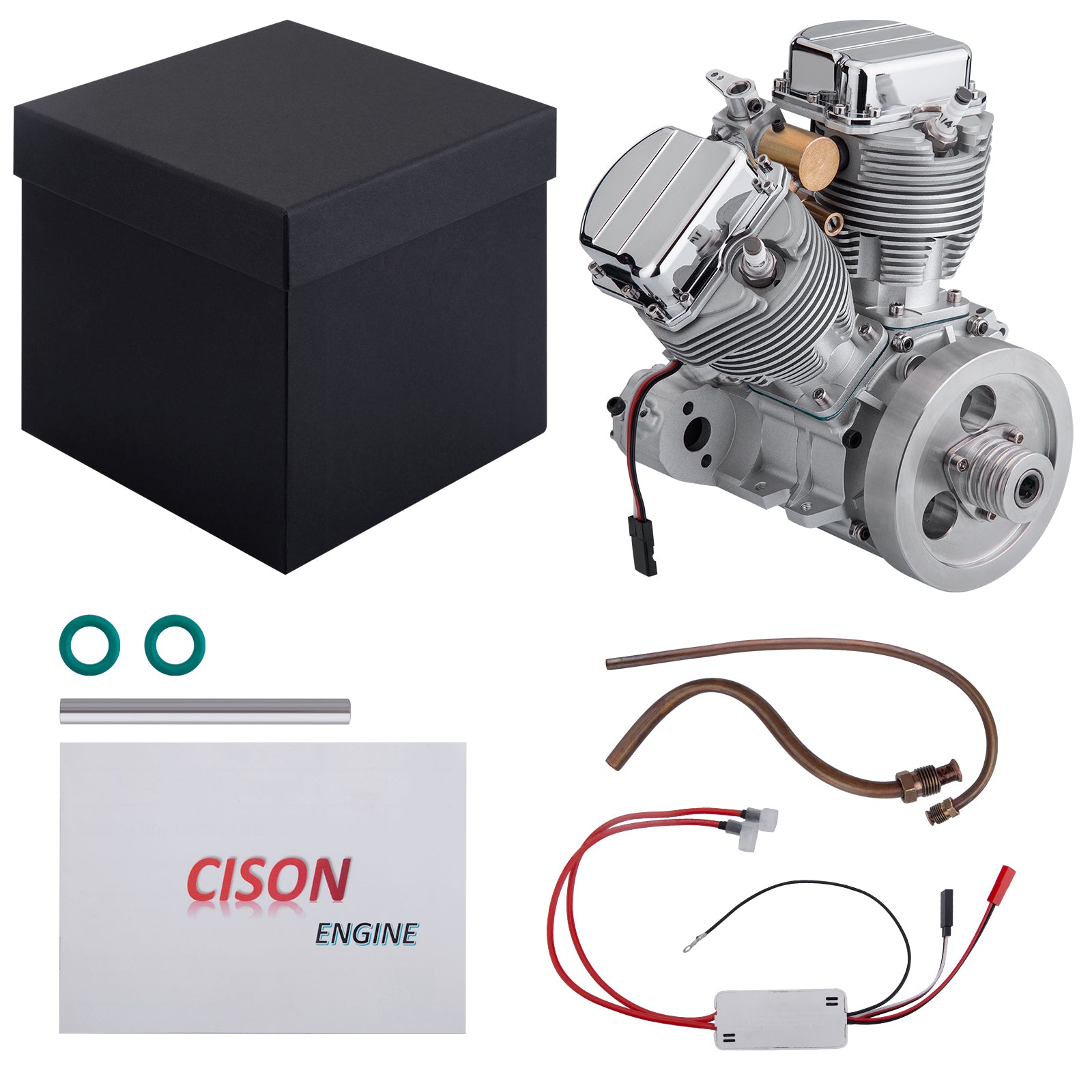 CISON FG-VT9 9cc V2 Engine and Original Parts V-twin 4-Stroke Air-cooled RC Gasoline Engine