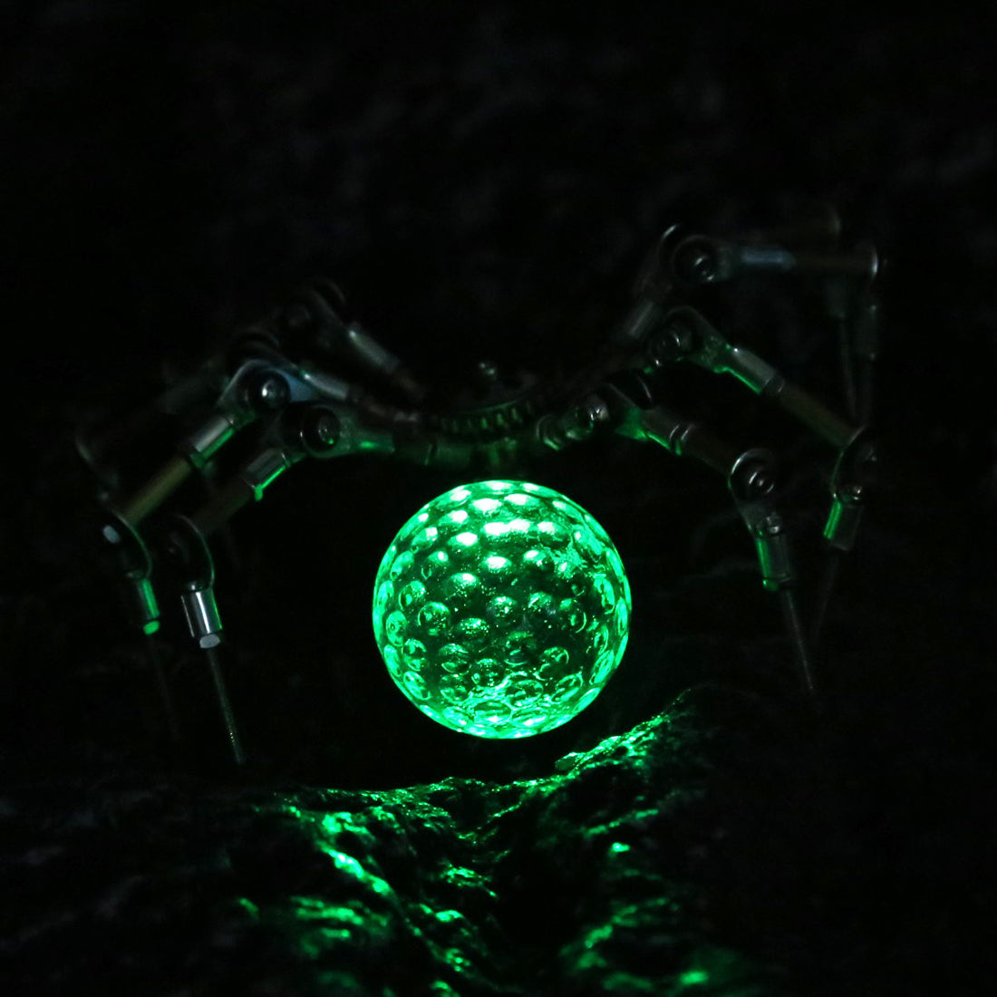 3D Metal Spider Model DIY Kits with 3CM Glowing LED Crystal Ball -270PCS+