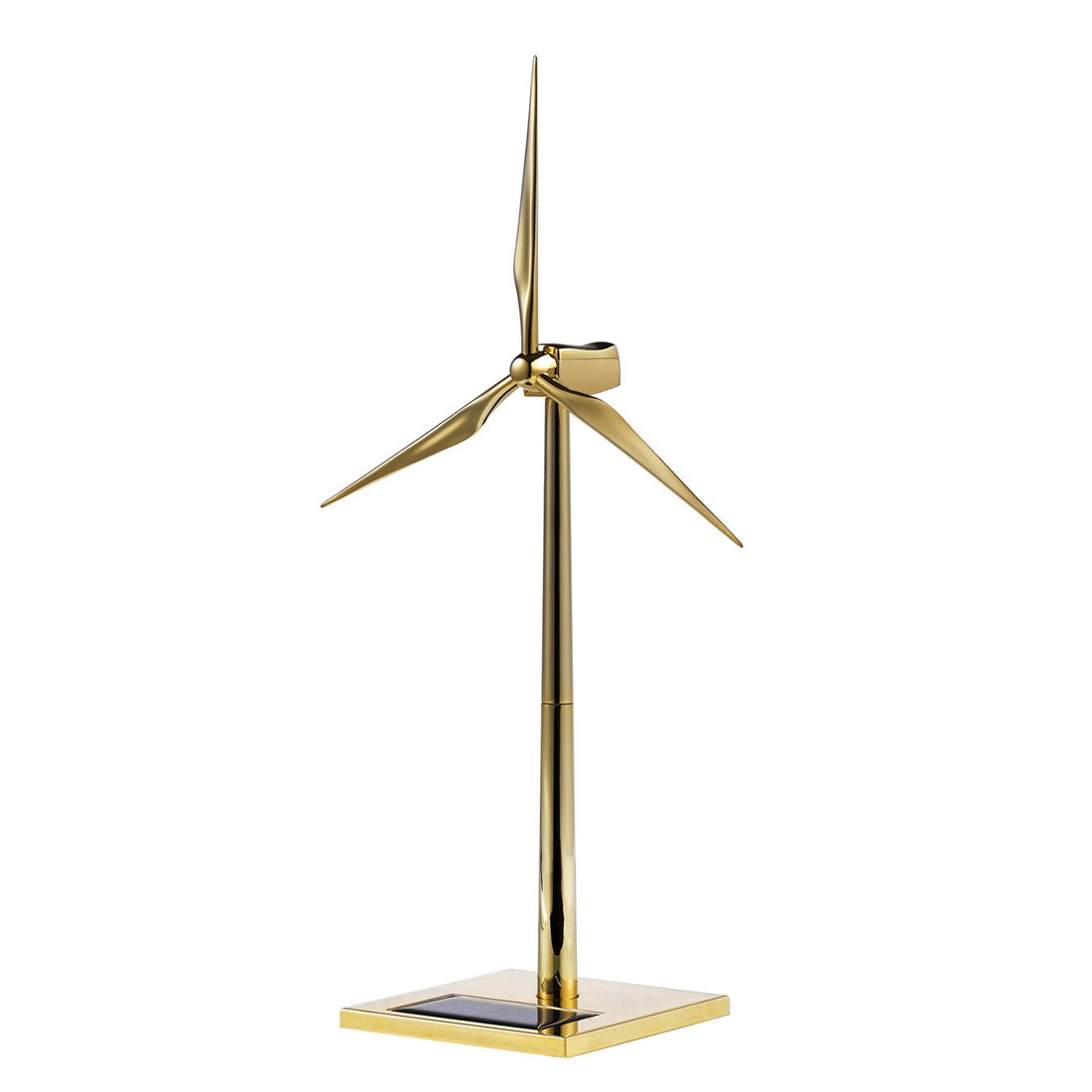 3D Metal Windmill Assembly Model Solar Powered Wind Turbine Model Golden