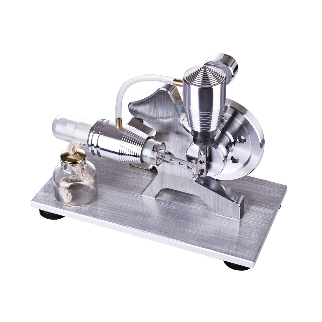 Stirling Engine Model Squirrel Design Single Cylinder Stirling Engine with Electricity LED Generator - enginediy