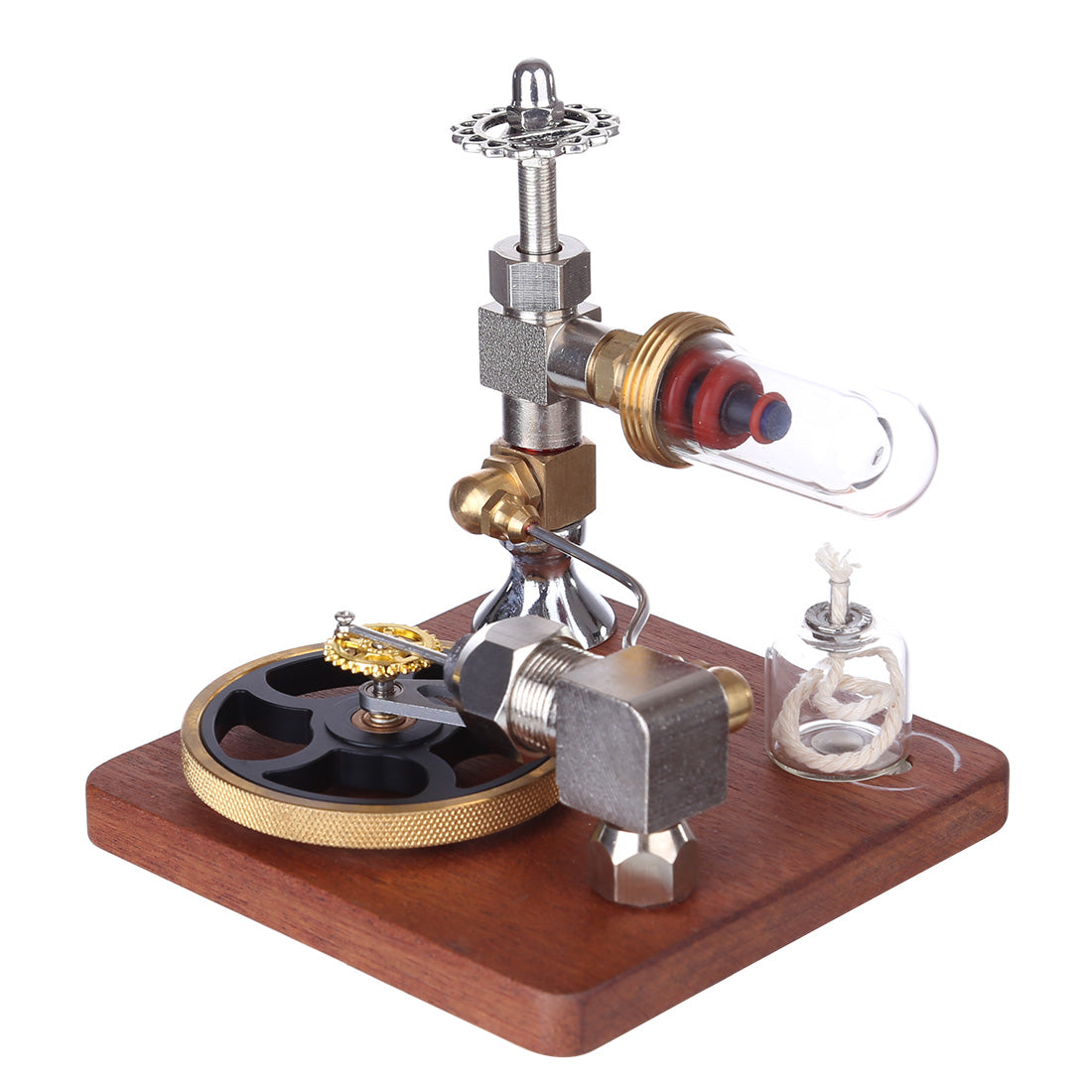 Stirling Engine Model with Horizontal Flywheel Speed Adjustable | Science Experiment Engine - enginediy