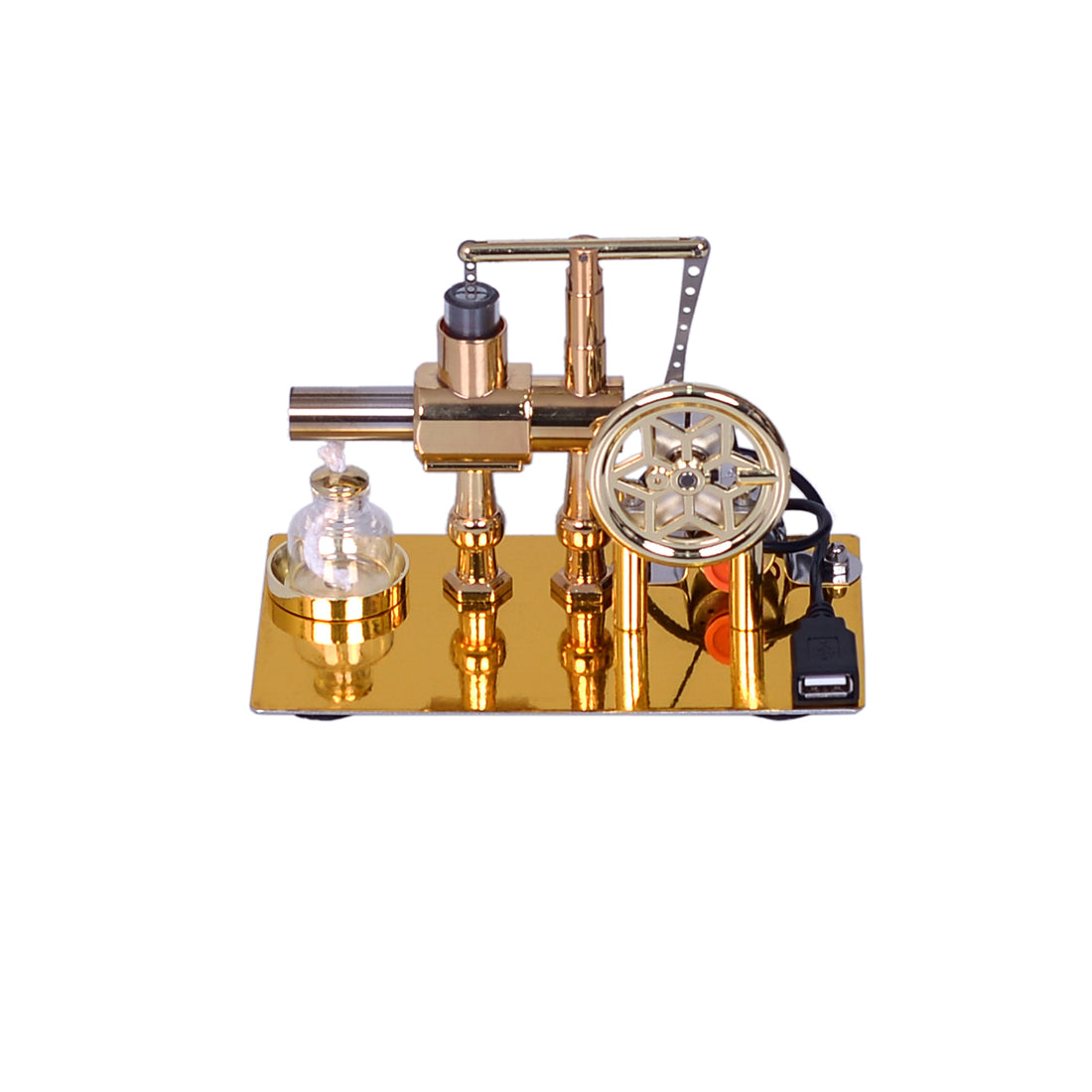 ENJOMOR Balance Single-cylinder Hot Air Stirling Engine Model with USB Light - Gift Collection