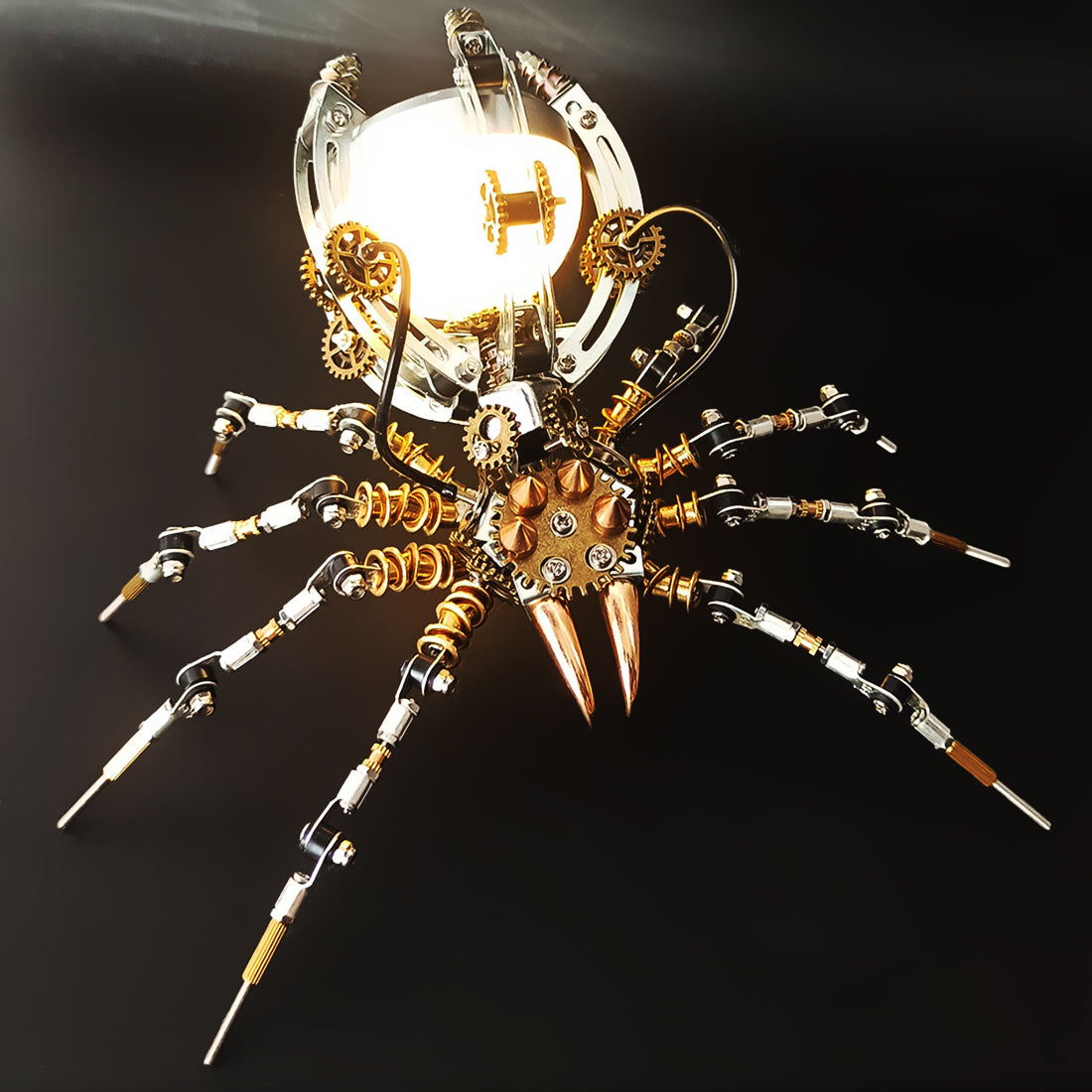 512PCS Metal DIY Assembly Toys Mechanical Spider with Lamp