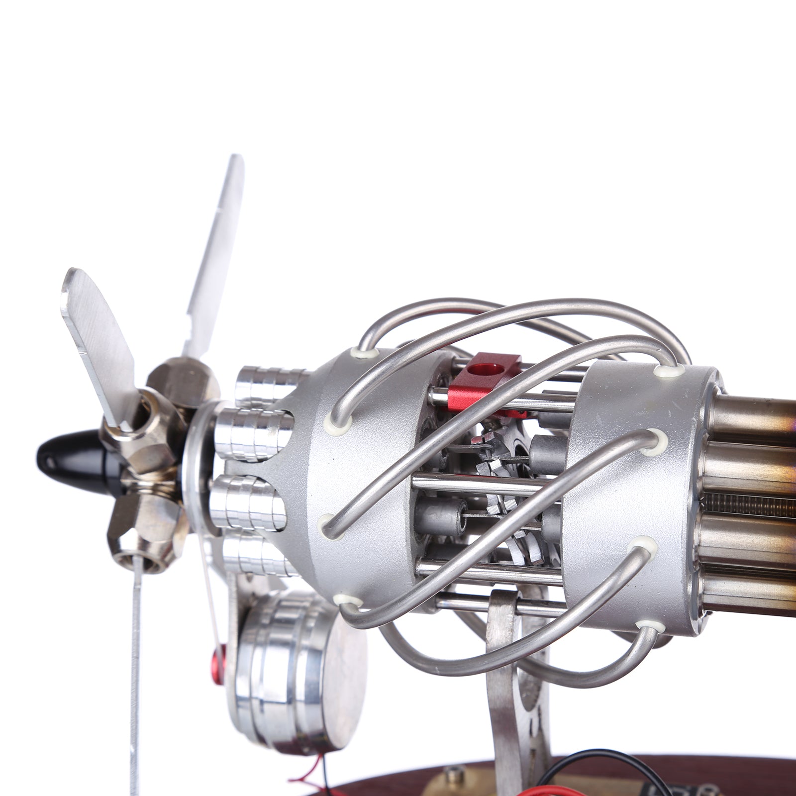 16 Cylinder Swash Plate Stirling Engine Generator Model with LED and Voltage Digital Display Meter