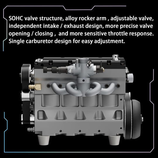 HOWIN L4 Engine 17.2cc SOHC Inline 4 Cylinder 4 Stroke Water-cooled Electric Nitro IC Engine Model