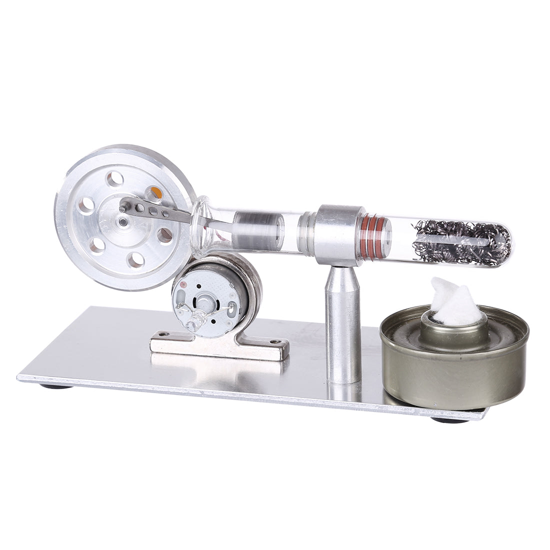 Single Cylinder Stirling Engine Experimental Generator Model