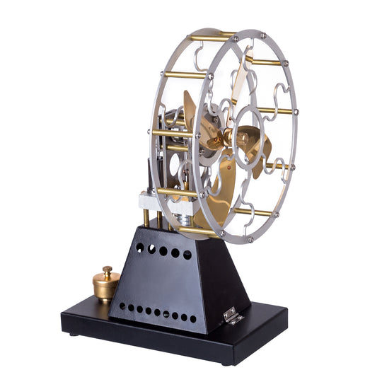 ENJOMOR Vintage 4-Blade Heat Powered Thermal Stove Fan Stirling Engine Physics Science Experiment Toy