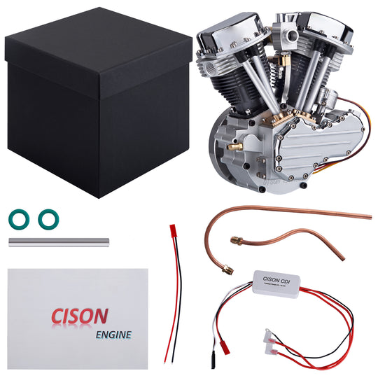 CISON FG-VT9 9cc V2 Engine and Original Parts V-twin 4-Stroke Air-cooled Motorcycle Engine