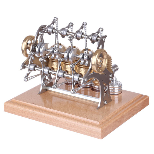 Stirling Engine Model That Works - All Metal 4 Cylinder Assembled Stirling Engine Model