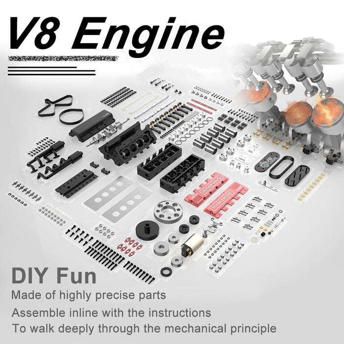 TOYAN V8 Engine With Starter Kit, Stand and Accessories - EngineDIY
