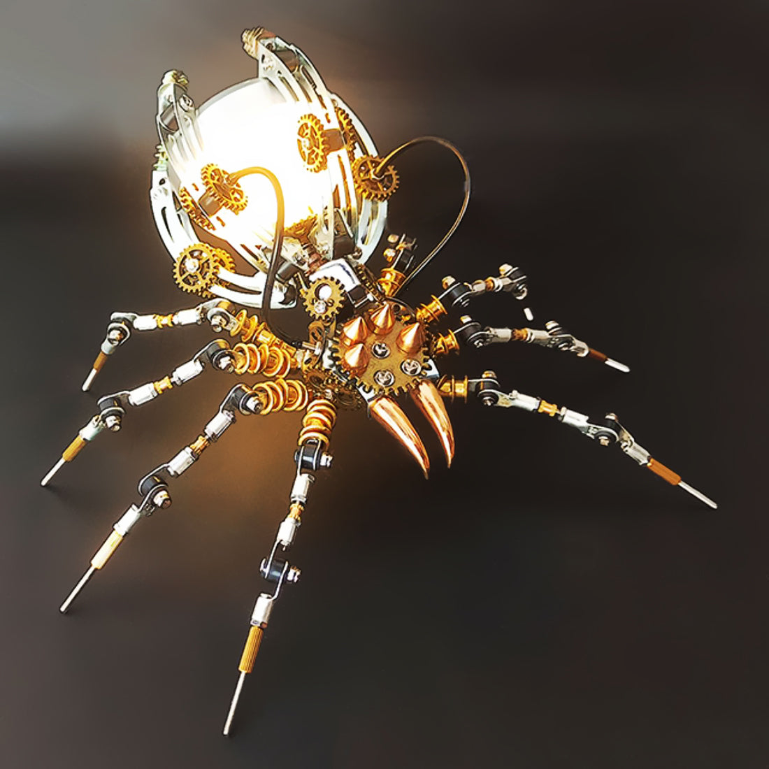 512PCS Metal DIY Assembly Toys Mechanical Spider with Lamp