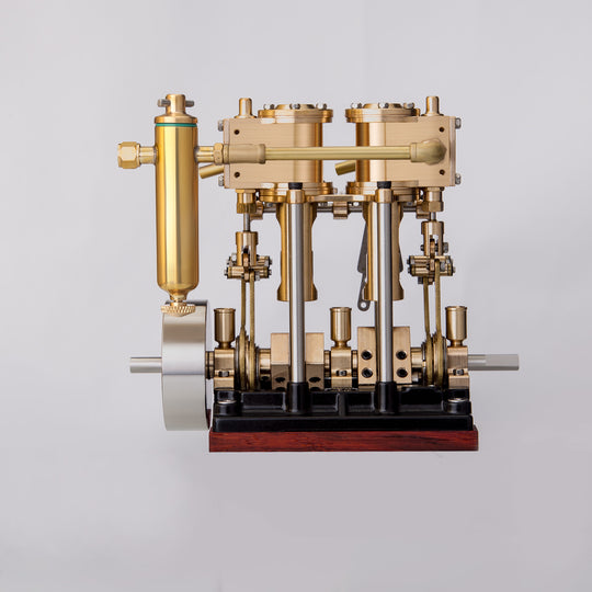 KACIO LS2-13S Vertical Steam Engine 2-cylinder Reciprocating Steam Engine with Oil Cup Reverse Rotation Steam Model Boat