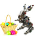 3D Metal Steampunk Puzzle Mechanical Easter Bunny Rabbit Model DIY Assembly Animal Jigsaw Puzzle Kit with Egg-500PCS+