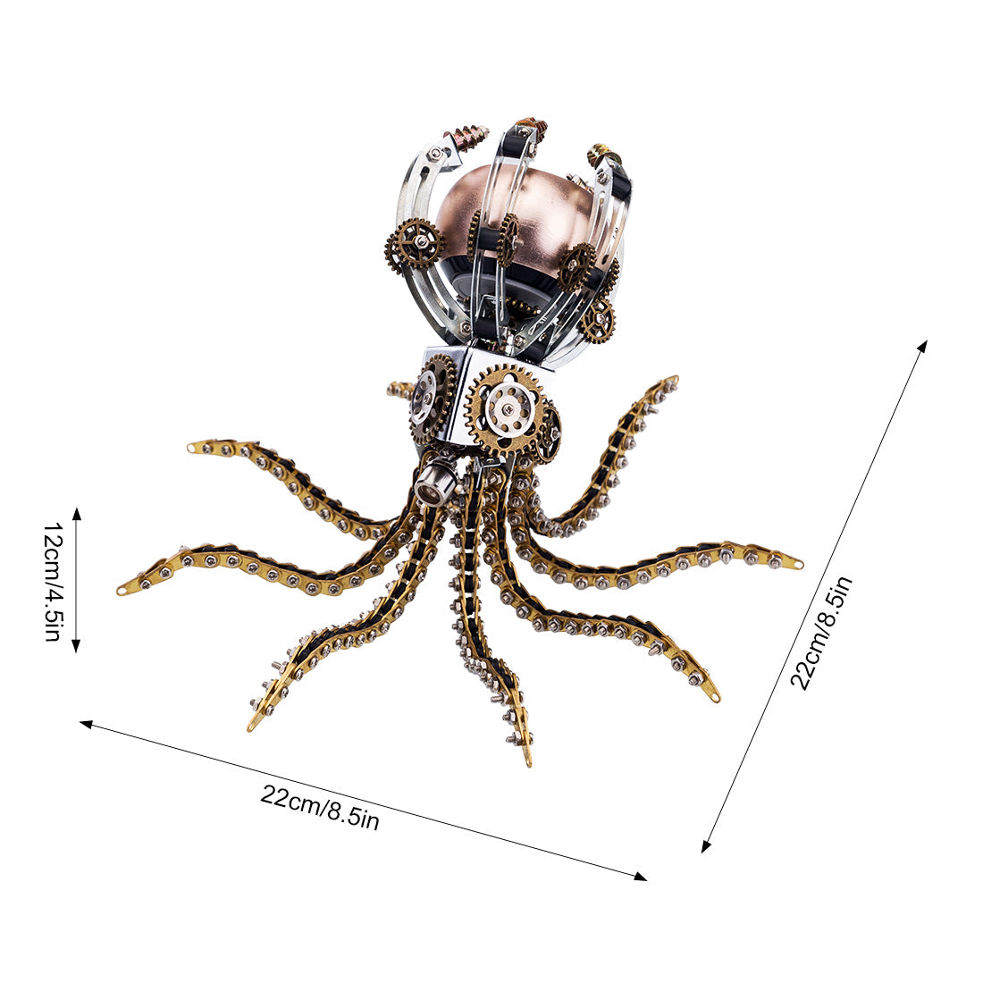 3D Metal Steampunk Galaxy Craft Puzzle Mechanical Octopus with Bluetooth Speaker Model DIY Assembly for Home Decor Creative Gift-1060PCS