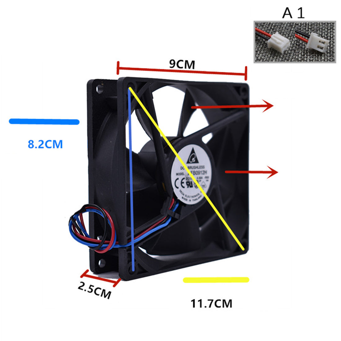 6cm 12V Water Cooling Fan for CISON FL4-175 Engine Model