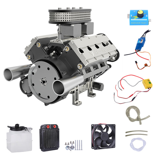 ENJOMOR V8 GS-V8 78CC DOHC Gasoline V8 Engine Model That Works with Starter Kit