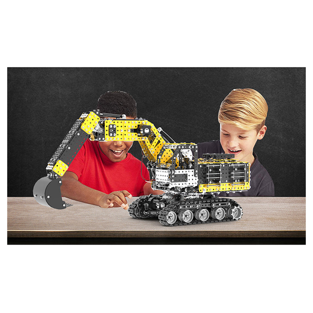 DIY Metal Assembly Model 2.4G 12CH Simulation Engineering Construction Vehicle Toy 2544Pcs