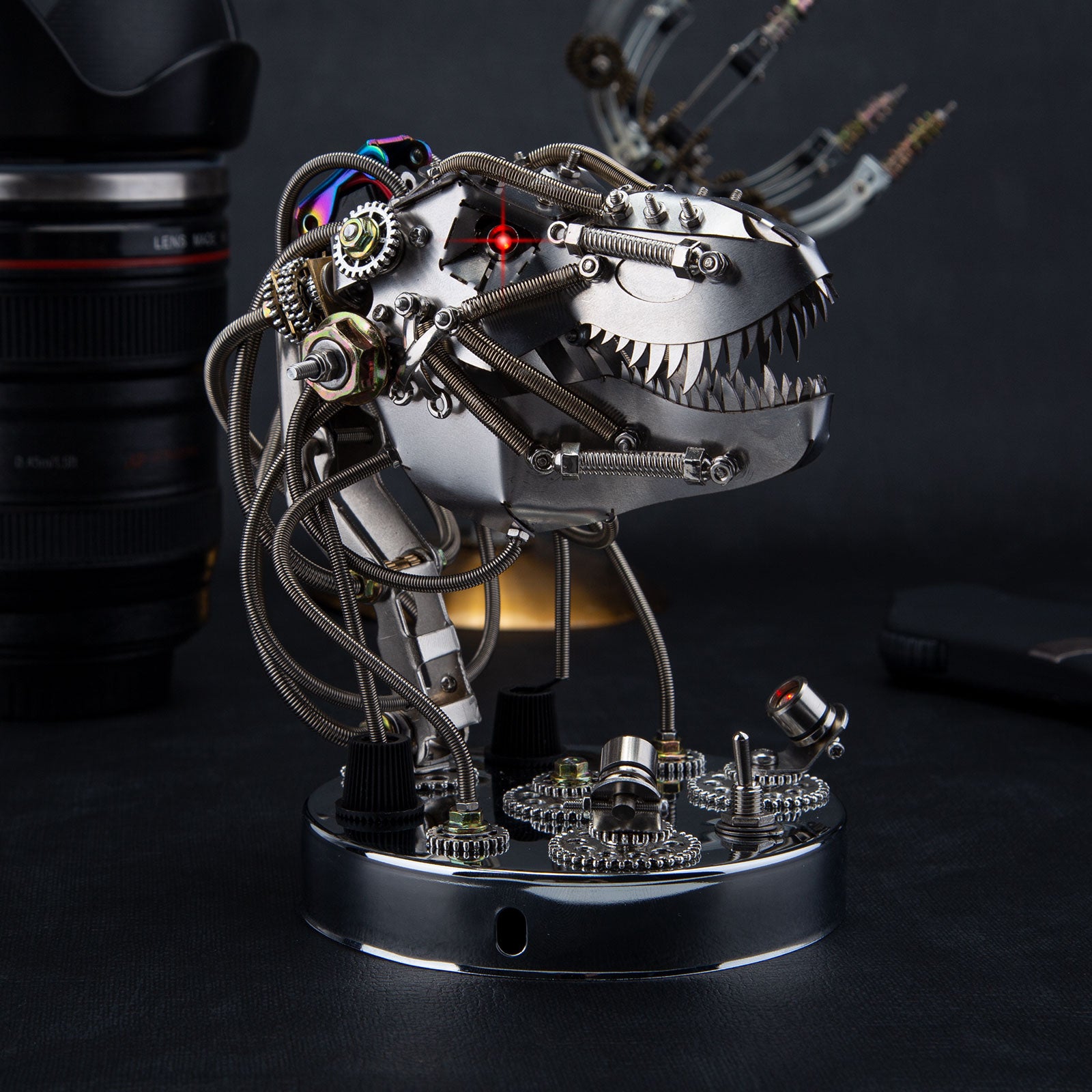 3D Metal Steampunk Moving Mechanical Dinosaur Head Model Kits - 180PCS+