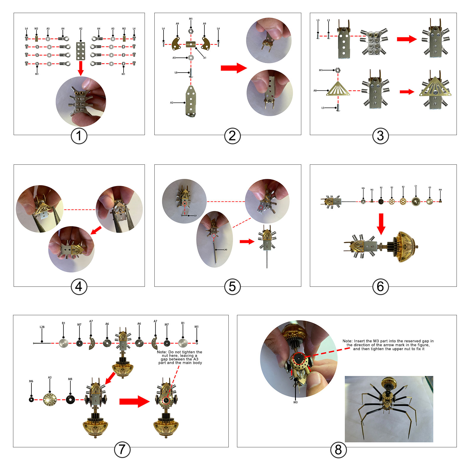 3D Metal Mechanical Insect Model Kit - Make Your Own Advent Calendar - Creative Gift 650+Pcs