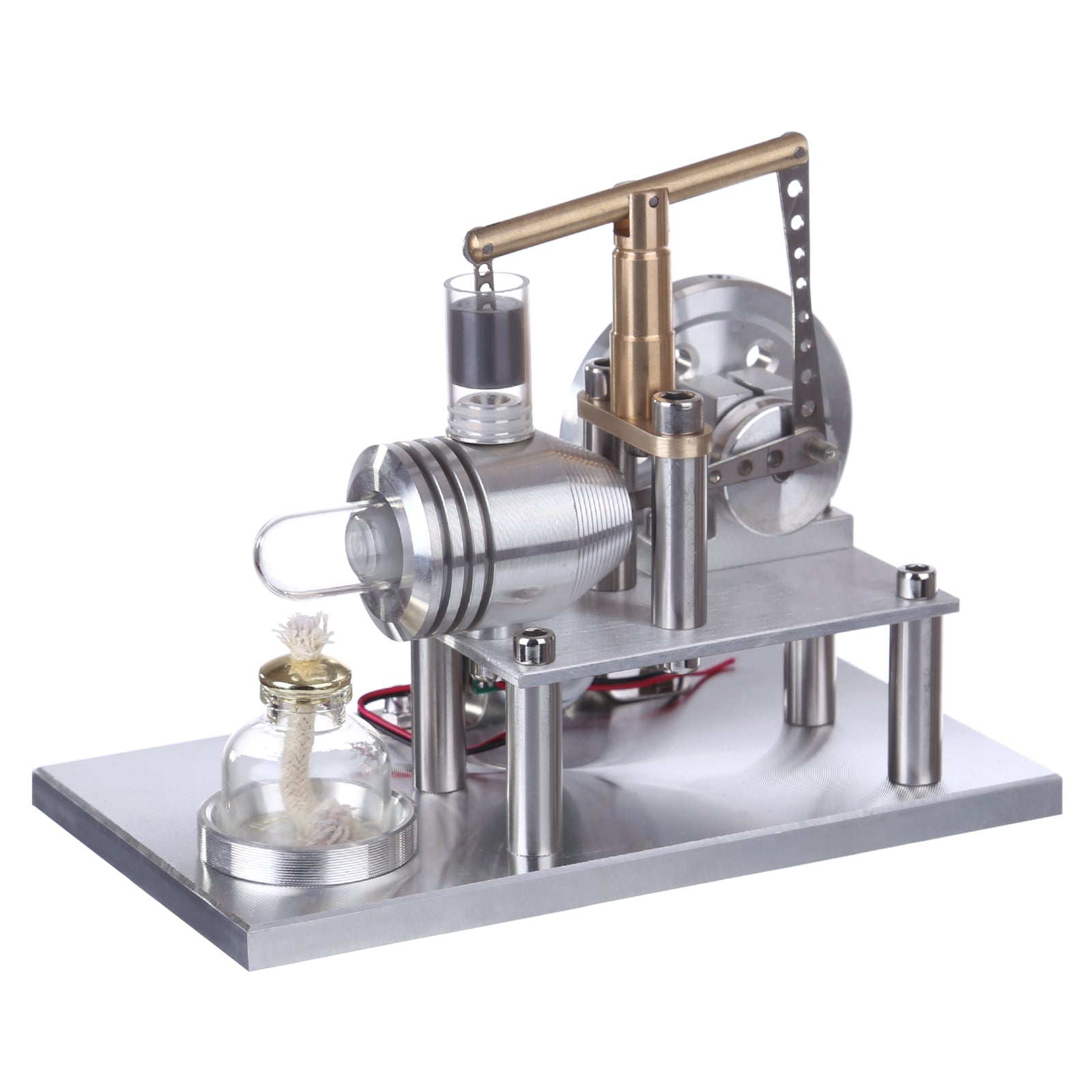 ENJOMOR Balance Type Hot Air Stirling Engine Generator Model with Voltage Digital Display Meter and LED Bulb - STEM Toy