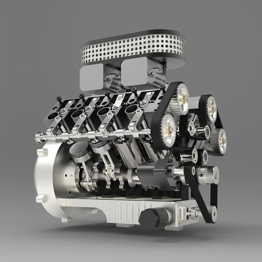 ENJOMOR V8 GS-V8 78CC DOHC Four-Stroke V-Shaped Eight-Cylinder Water-cooled Electric Gasoline Internal Combustion Engine Model - V8 Engine Model That Works