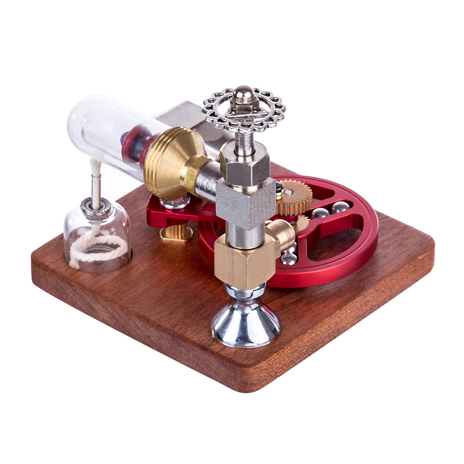 ENJOMOR Speed-Controlled Single Cylinder Stirling Engine Model with Ball Bearing Flywheel - STEM Toys