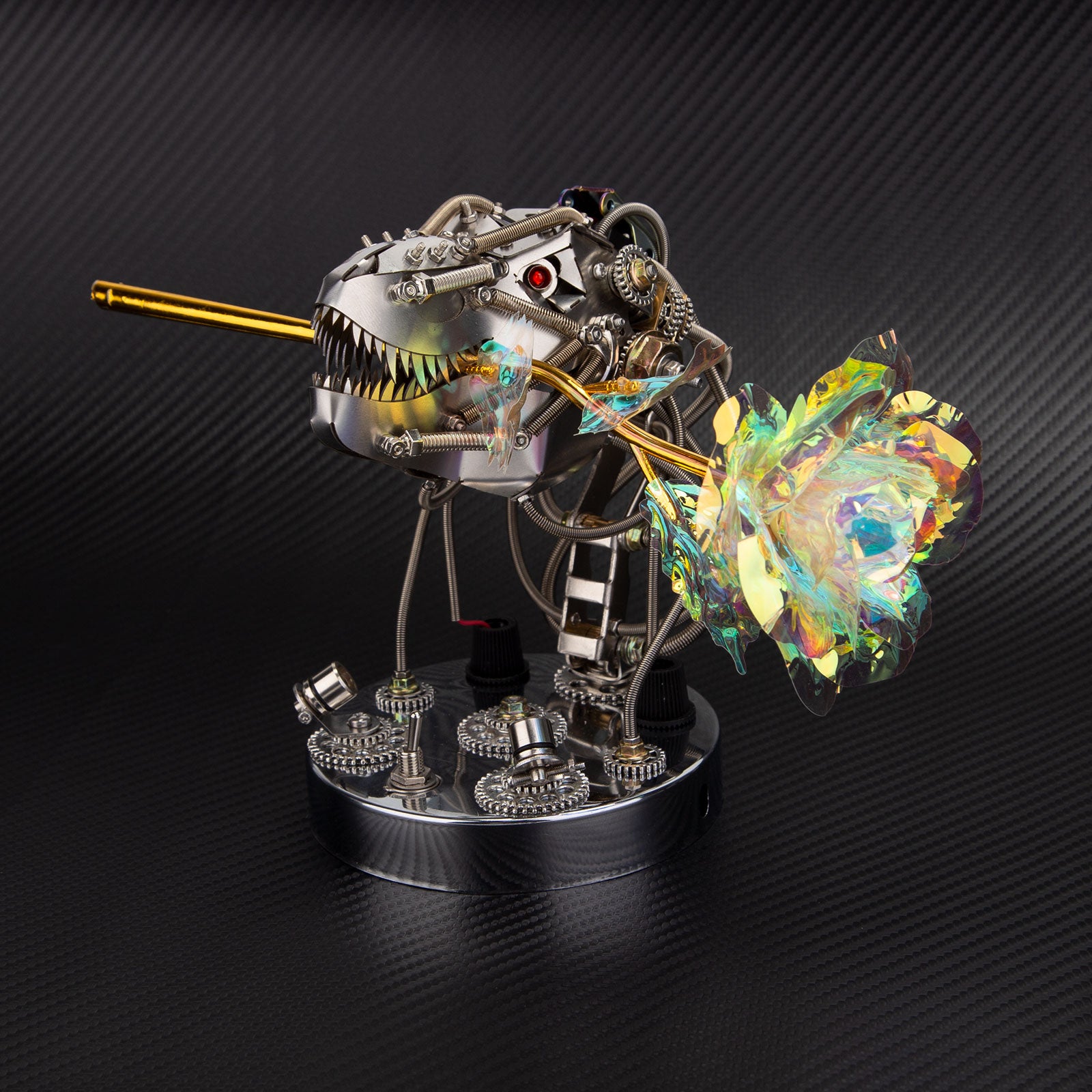 3D Metal Steampunk Moving Mechanical Dinosaur Head Model Kits - 180PCS+