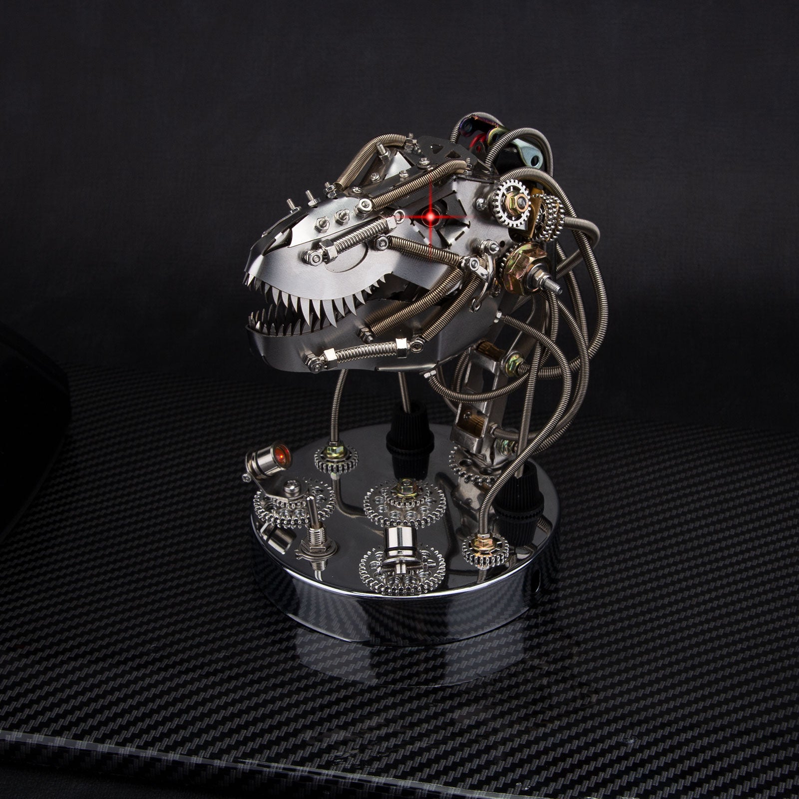 3D Metal Steampunk Moving Mechanical Dinosaur Head Model Kits - 180PCS+