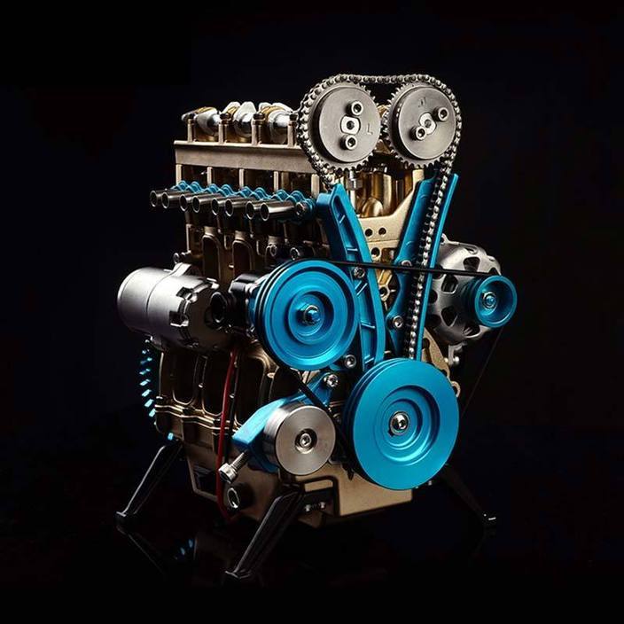 ENGINEDIY Teching V4  Four-Cylinder Engine Kit | Stirling Engine Model Full Aluminum Alloy Collection - enginediy