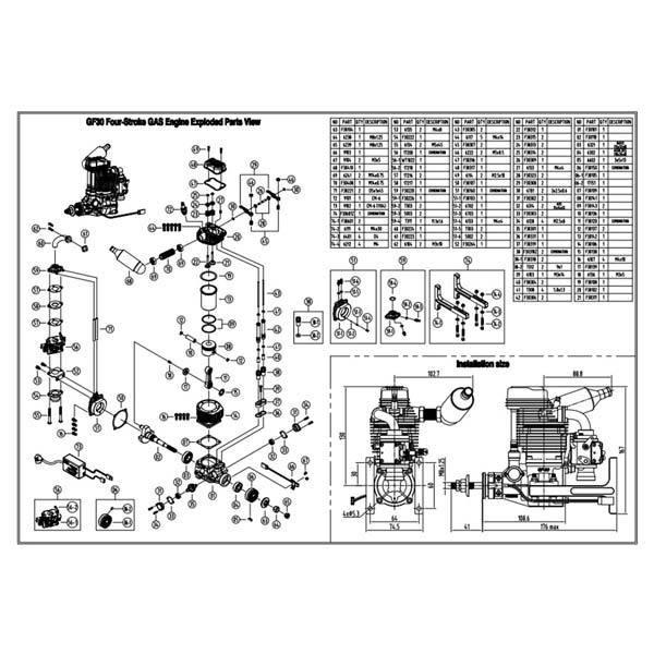 NGH GF30 30cc 4 Stroke RC Petrol Engine for RC Plane - Enginediy - enginediy