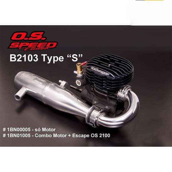 O.S. Speed B2103 42000RPM Buggy Nitro Engine with T-2100SC Pipe