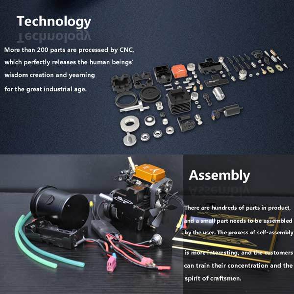 Toyan Engine FS-S100AC DIY RC Engine Building Kit Set with Toyan Base (All Start Kit Included) - enginediy