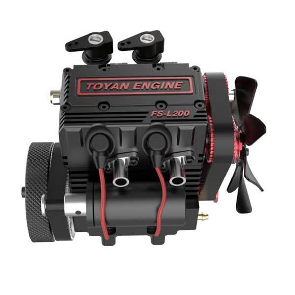 TOYAN FS-L200 Engine 2 Cylinder Four Stroke Nirto RC Engine Model Compatible With 1: 10 1: 12 1: 14 RC Car Vehicle RC Truck RC Boat - enginediy