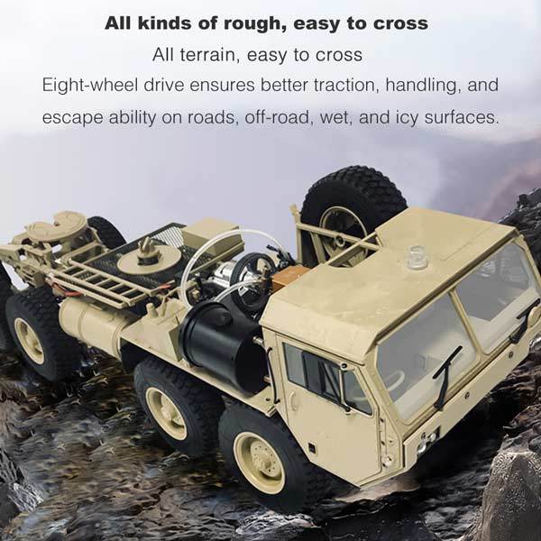 Toyan Military Truck 1/12 2.4G RWD RC Car 4 Stroke Methanol Engine OFF-Road Vehicle - enginediy