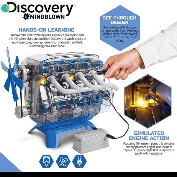 V4 Engine Model Kit - Build Your Own V4 Engine - Science Experiment STEM Toy - Enginediy - enginediy