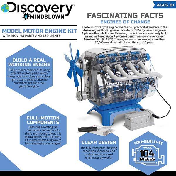 V4 Engine Model Kit - Build Your Own V4 Engine - Science Experiment STEM Toy - Enginediy - enginediy