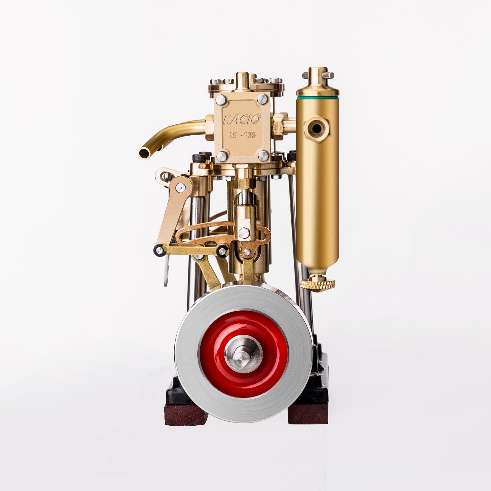 KACIO LS2-13S Vertical Steam Engine 2-cylinder Reciprocating Steam Engine with Oil Cup Reverse Rotation Steam Model Boat