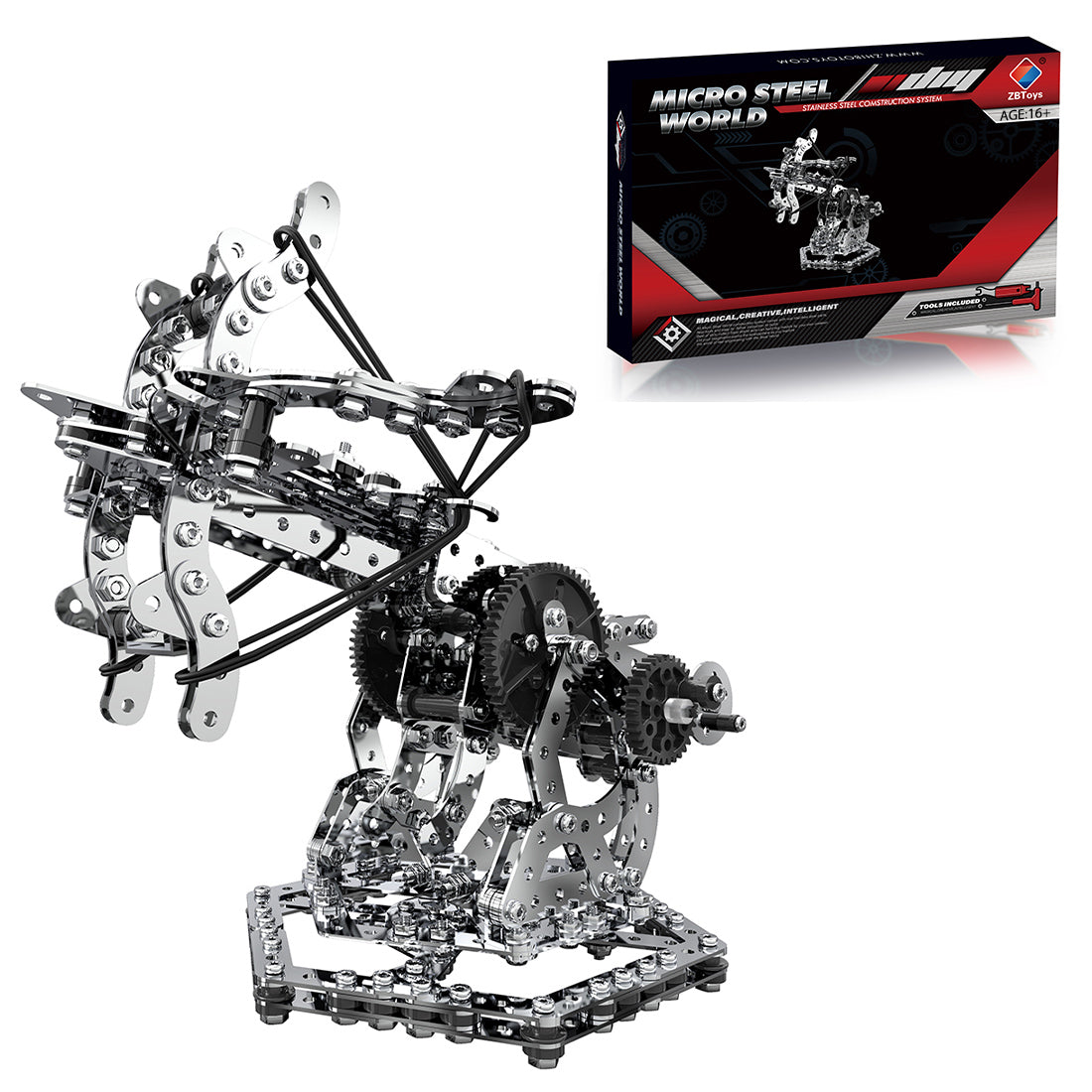 3D Metal Mechanical Puzzle Dragon Crossbow Model Assembly Kit for Kids, Teens, and Adults-812PCS