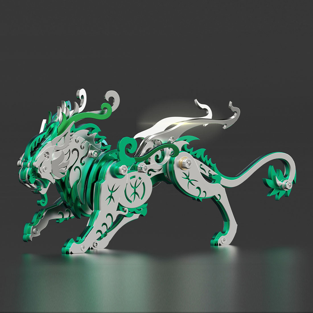 3D Puzzle DIY Model Kit Jigsaw Metal Tiger Model Ancient Chinese Beasts Mechanical Assembly Crafts