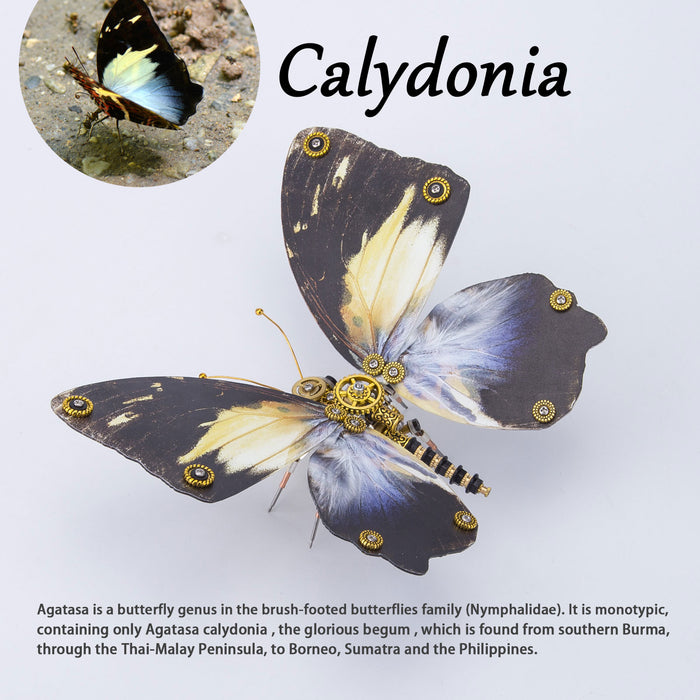 3D Metal Butterfly Model Kit, 3 In 1 Steampunk Butterfly (200PCS+/Black) - Calydonia, Vanessa Indica Herbst & Papilio Machaon