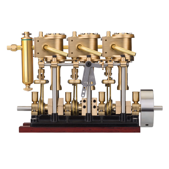 KACIO LS3-13S Steam Engine 3-cylinder Reciprocating Engine with Oil Cup Reverse Rotation Steam Model Boat