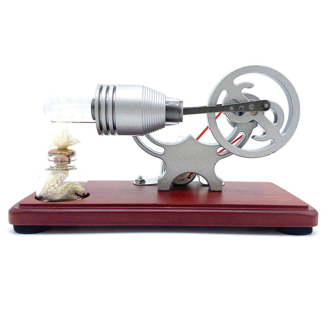 Y-Shape Stirling Engine Generator Model Retro Science Educational Toy with LED Lights - enginediy