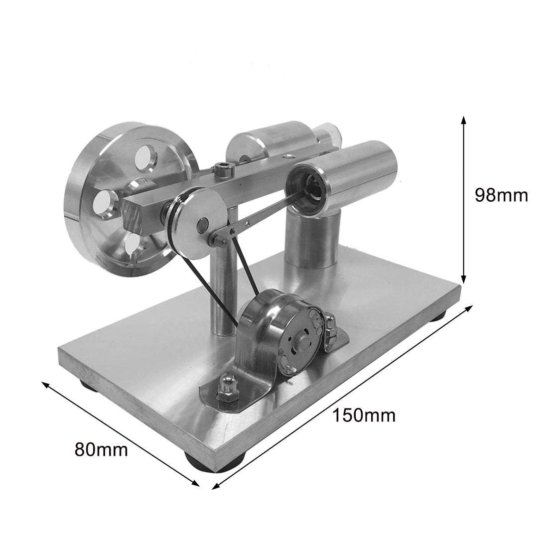 Metal Single Cylinder Stirling Engine Mini Generator Model with Base Physical Experiment Toy Creative Gift