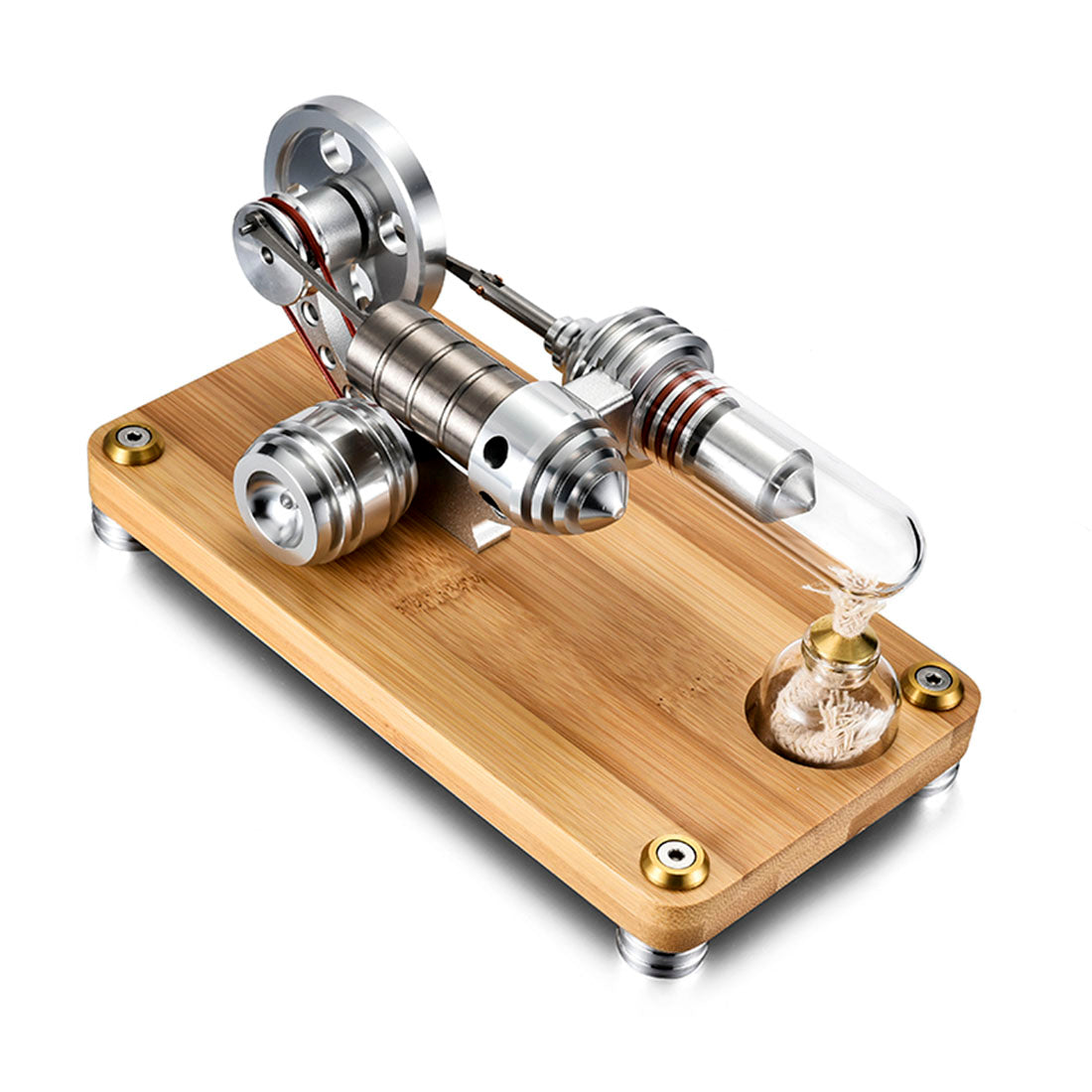 Single Cylinder Stirling Engine Model with LED Light Science Experiment Teaching Collection  γ-shape