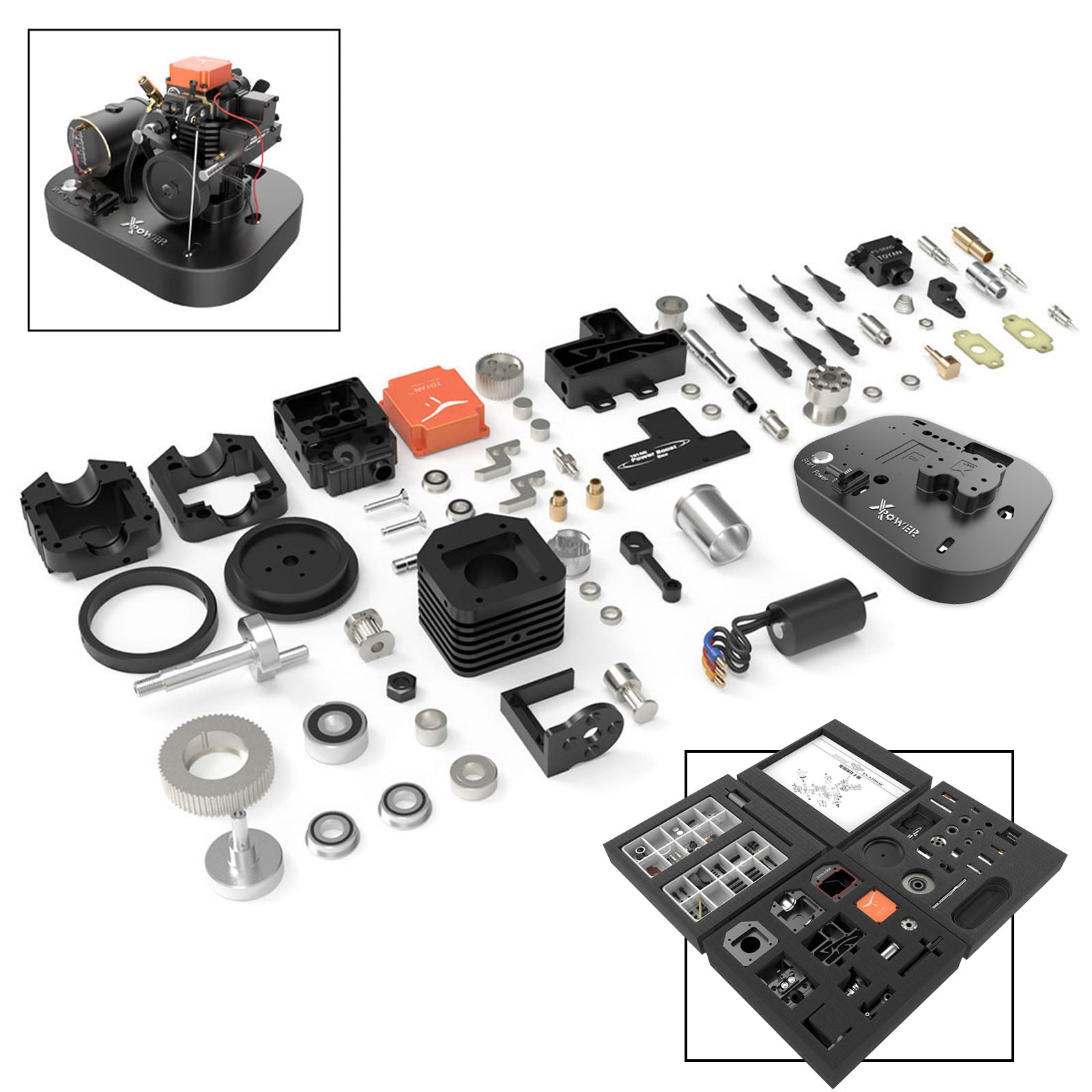 Toyan Engine FS-S100AC RC Engine Building Kit with Start Kit and Toyan Base - enginediy