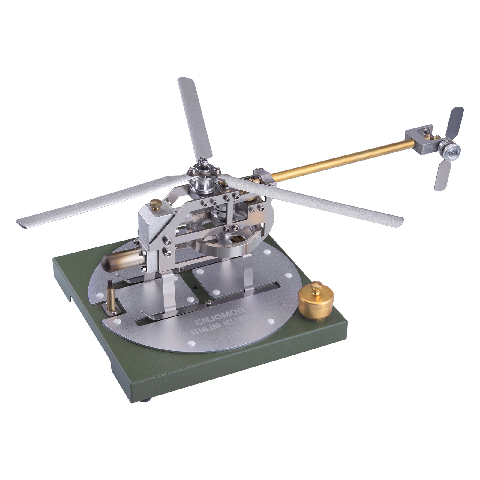 ENJOMOR Stirling Helicopter Model Kit Gamma Hot Air Stirling Engine Model DIY Assembly Model STEM Educational Toy