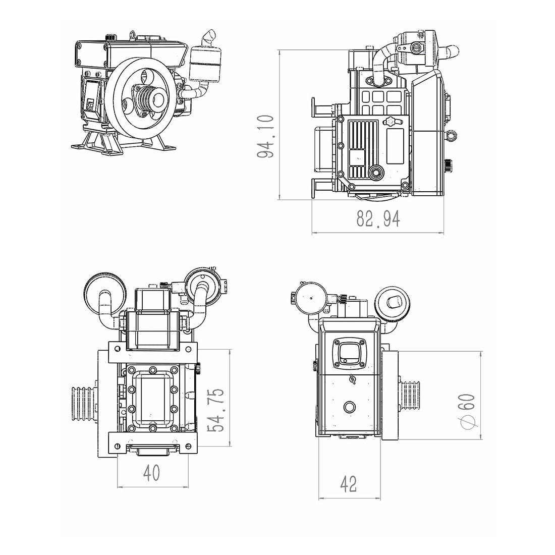 CISON L100 3.5cc Mini Evaporative Cooled Single-cylinder 4-stroke Gasoline Engine Internal Combustion Engine Model - Speed Up to 8000rpm