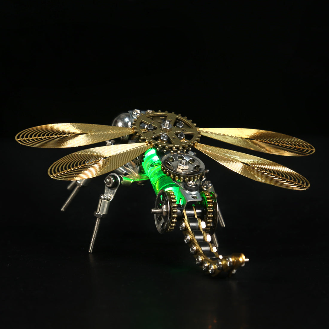 3D Puzzle Model Kit Mechanical Dragonfly with Night Light Color-changing Metal Games  - 260Pcs